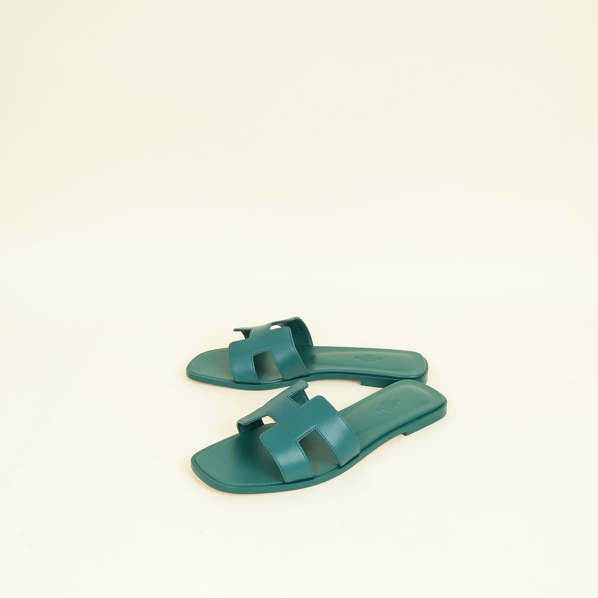 Hermes Vert Viride Oran Sandals 39.5