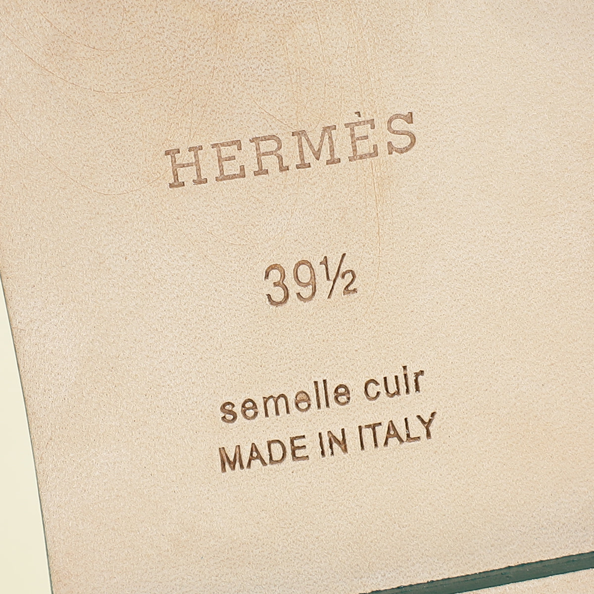 Hermes Vert Viride Oran Sandals 39.5