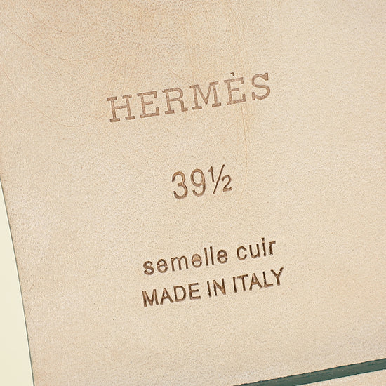 Hermes Vert Viride Oran Sandals 39.5