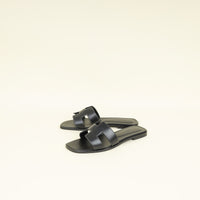 Hermes Noir Oran Sandal 39.5