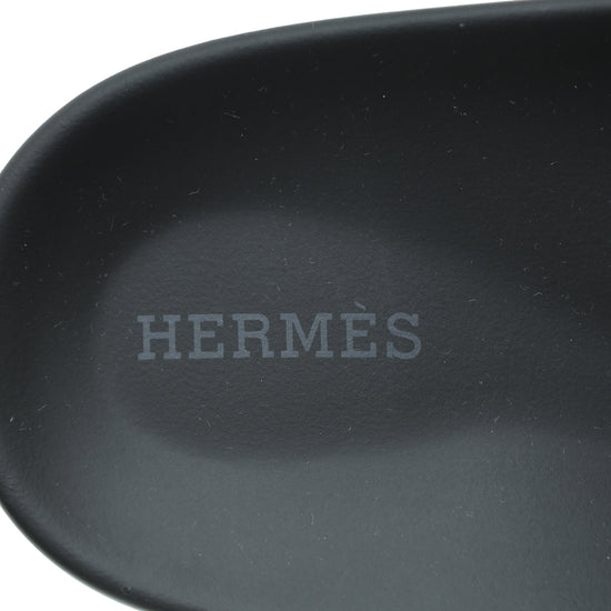 Hermes Black Chypre Sandals 39