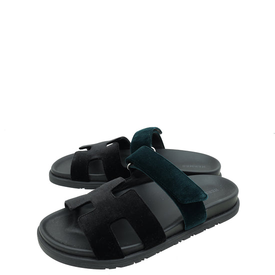 Hermes Bicolor Velvet Chypre Sandal 39