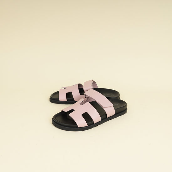 Hermes Rose Cancan Chypre Sandals 39-Hermes-THE CLOSET