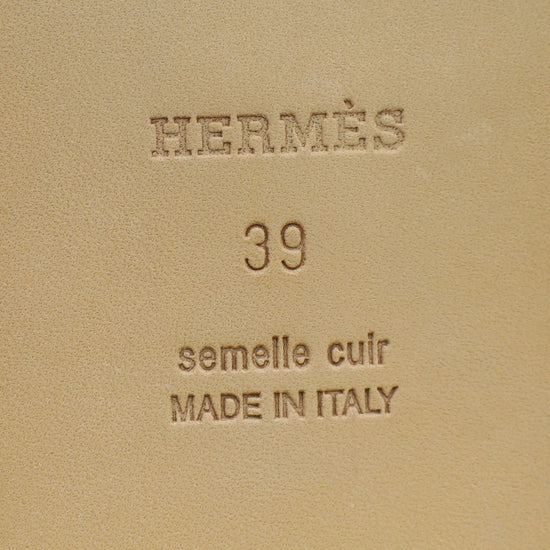 Hermes Cuir Jaune Oran Sandal 39
