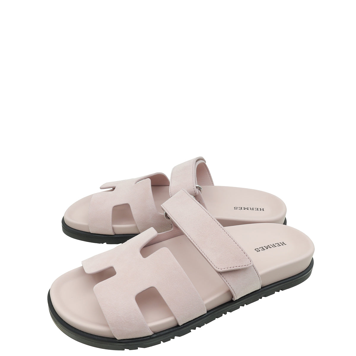 Hermes Rose Porcelaine Chypre Suede Goatskin Sandal 39-Hermes-THE CLOSET