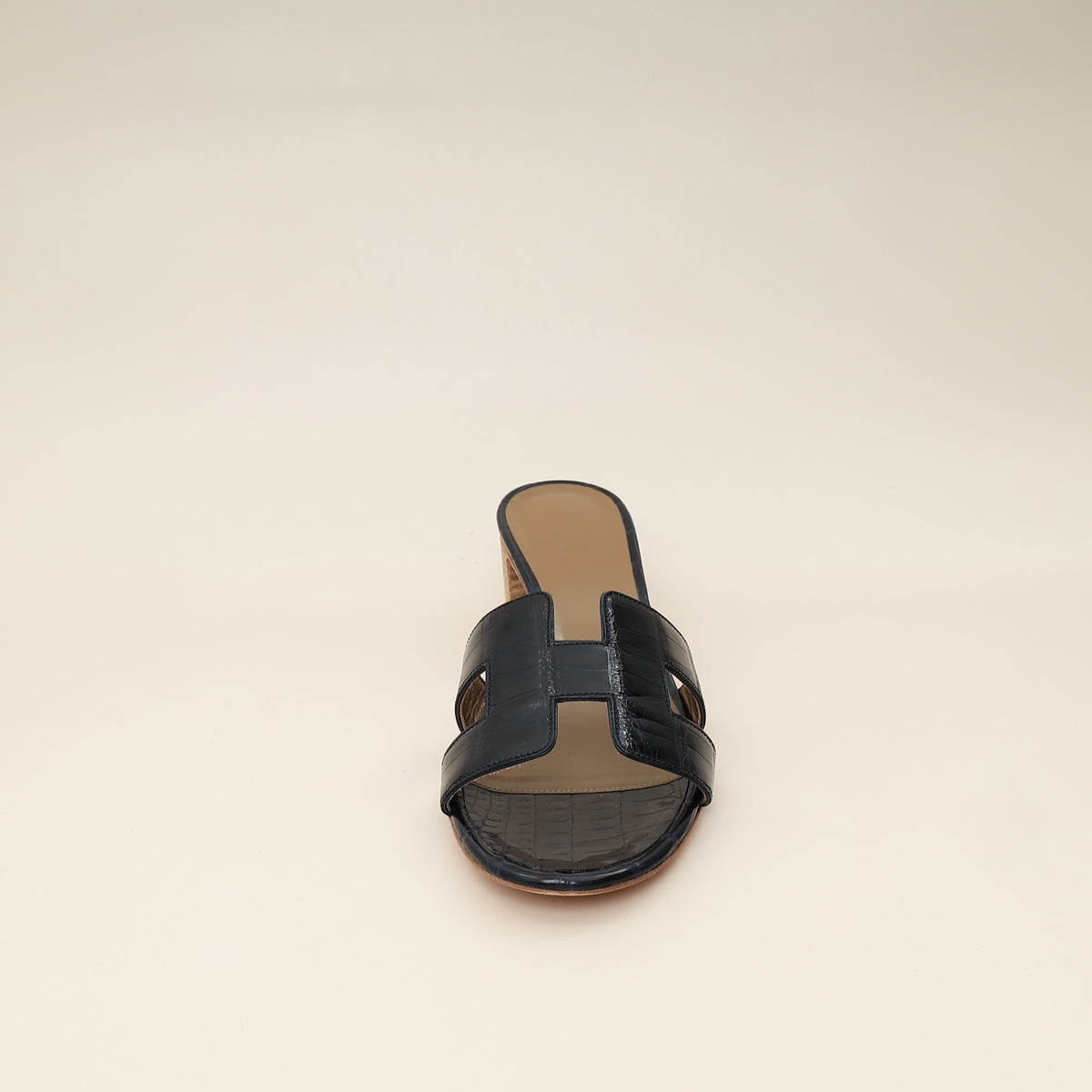 Hermes Bleu Marine Alligator Oasis Mississippiensis Sandal 39-Hermes-THE CLOSET