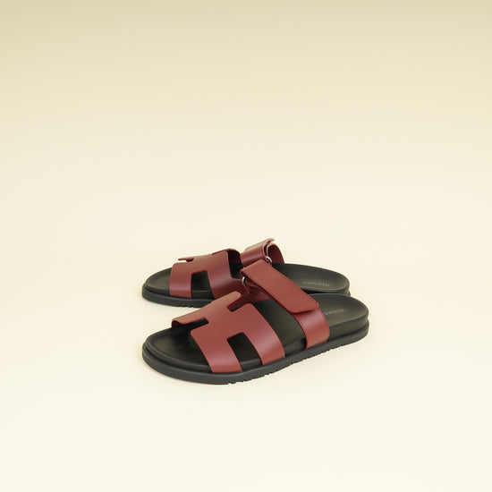 Hermes Rouge H Chypre Sandals 39