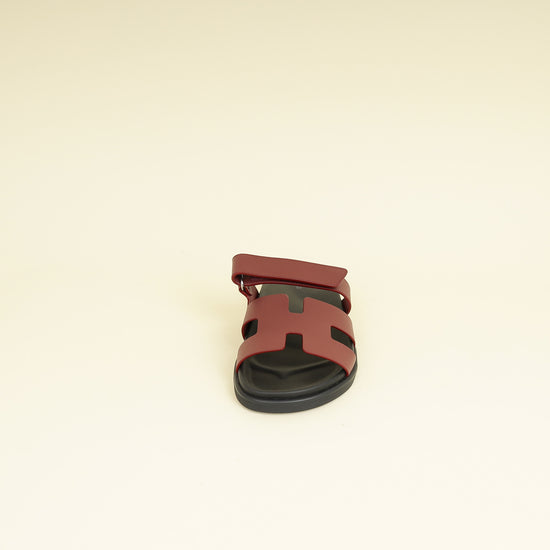 Hermes Rouge H Chypre Sandals 39
