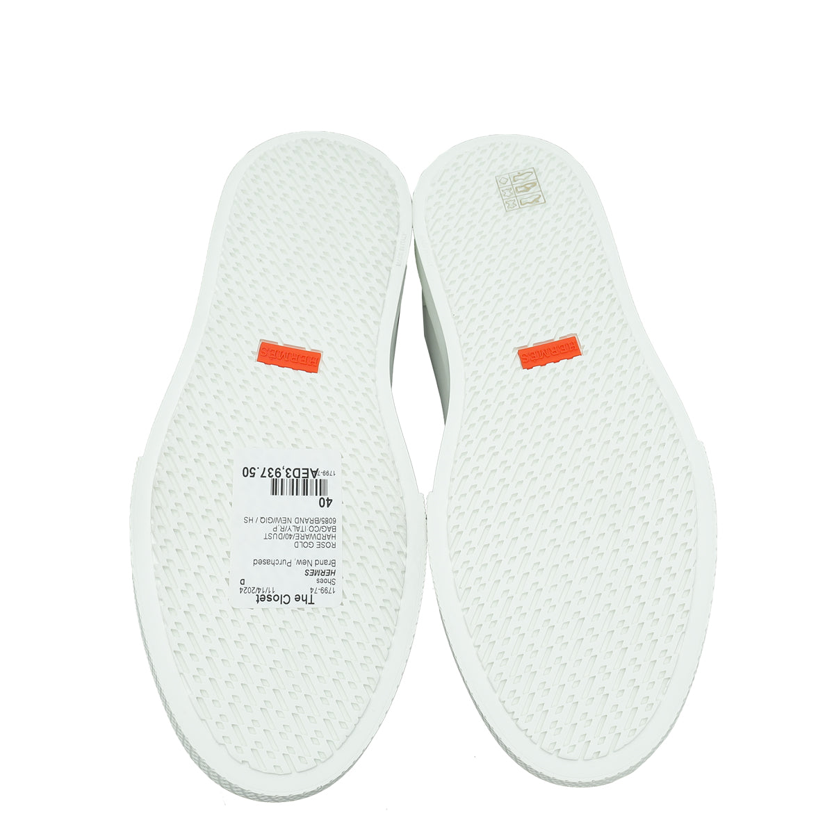 Hermes White Day Sneaker 40