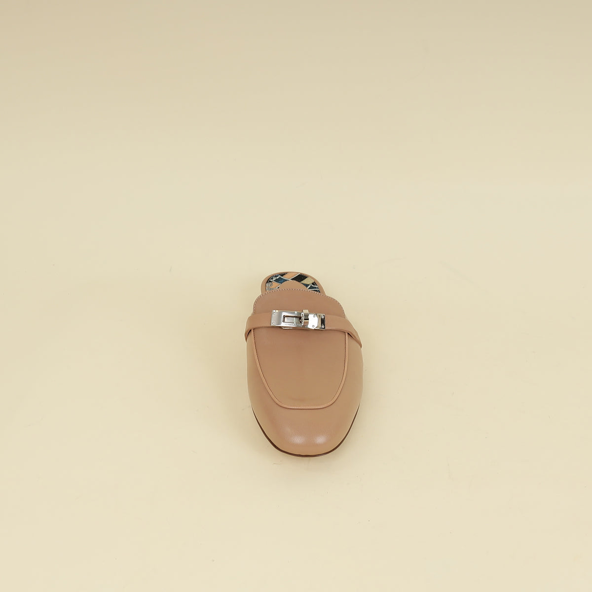 Hermes Beige Sarrazin Patterned Insole Oz Mule 40-Hermes-THE CLOSET
