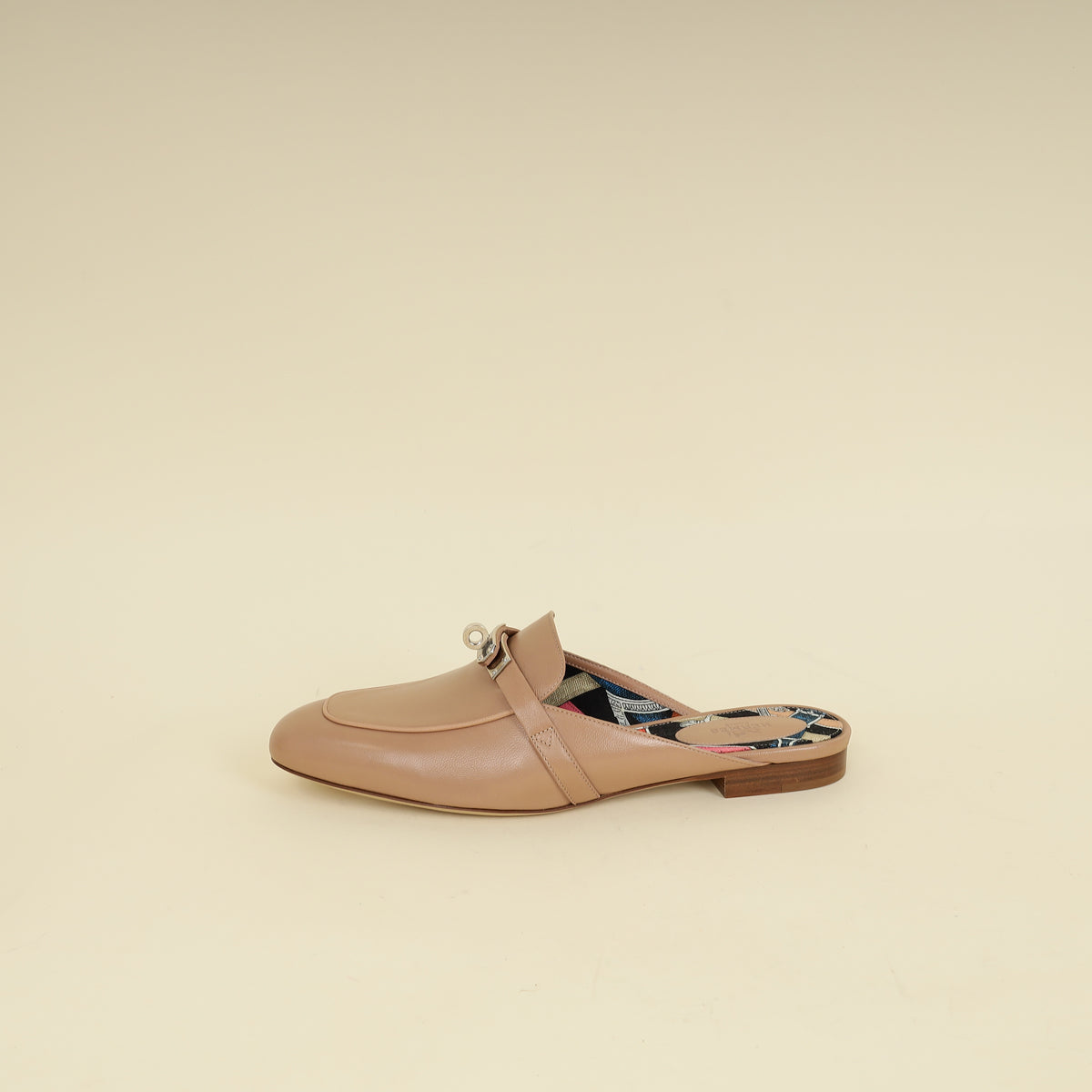 Hermes Beige Sarrazin Patterned Insole Oz Mule 40-Hermes-THE CLOSET