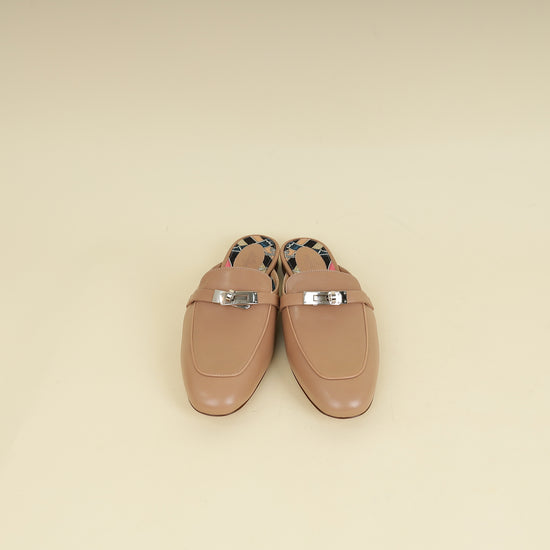Hermes Beige Sarrazin Patterned Insole Oz Mule 40-Hermes-THE CLOSET