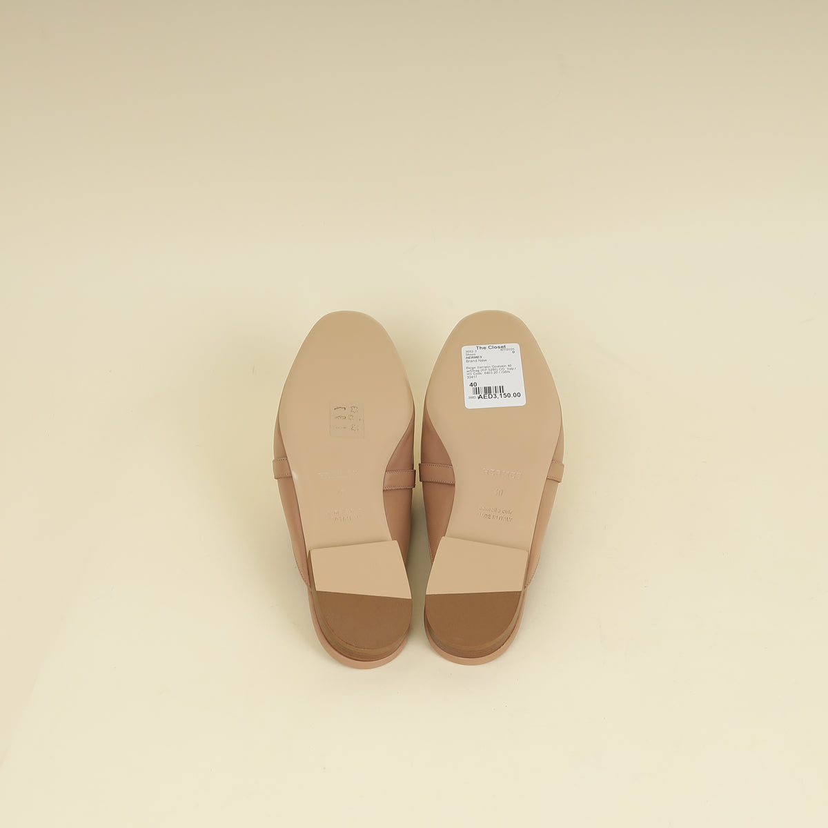 Hermes Beige Sarrazin Patterned Insole Oz Mule 40-Hermes-THE CLOSET