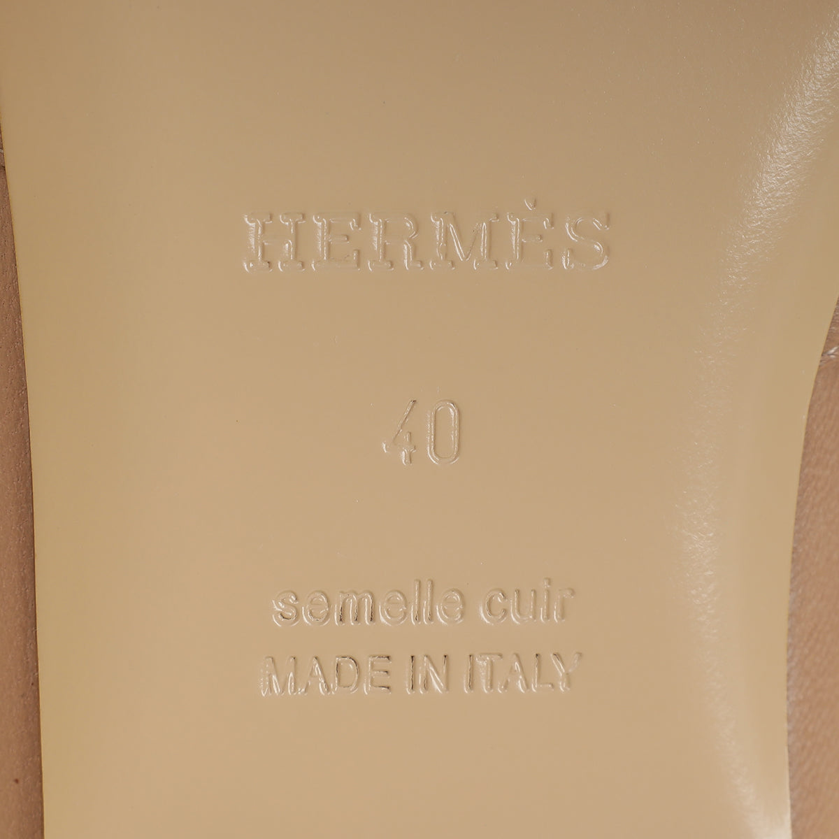 Hermes Beige Sarrazin Patterned Insole Oz Mule 40-Hermes-THE CLOSET