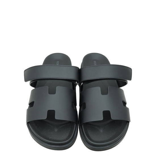 Hermes Noir Chypre Sandal 41