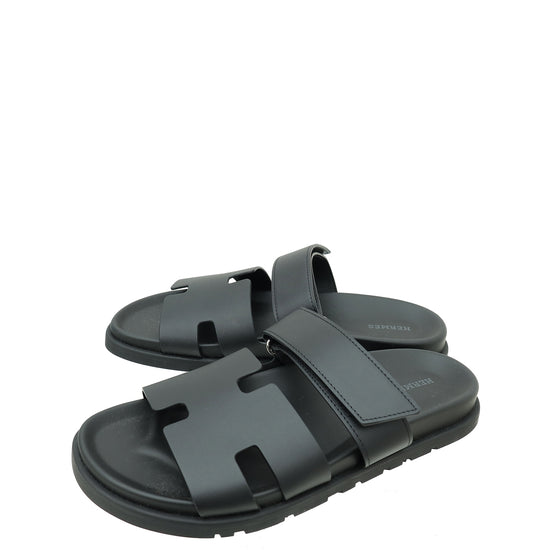 Hermes Noir Chypre Sandal 42.5