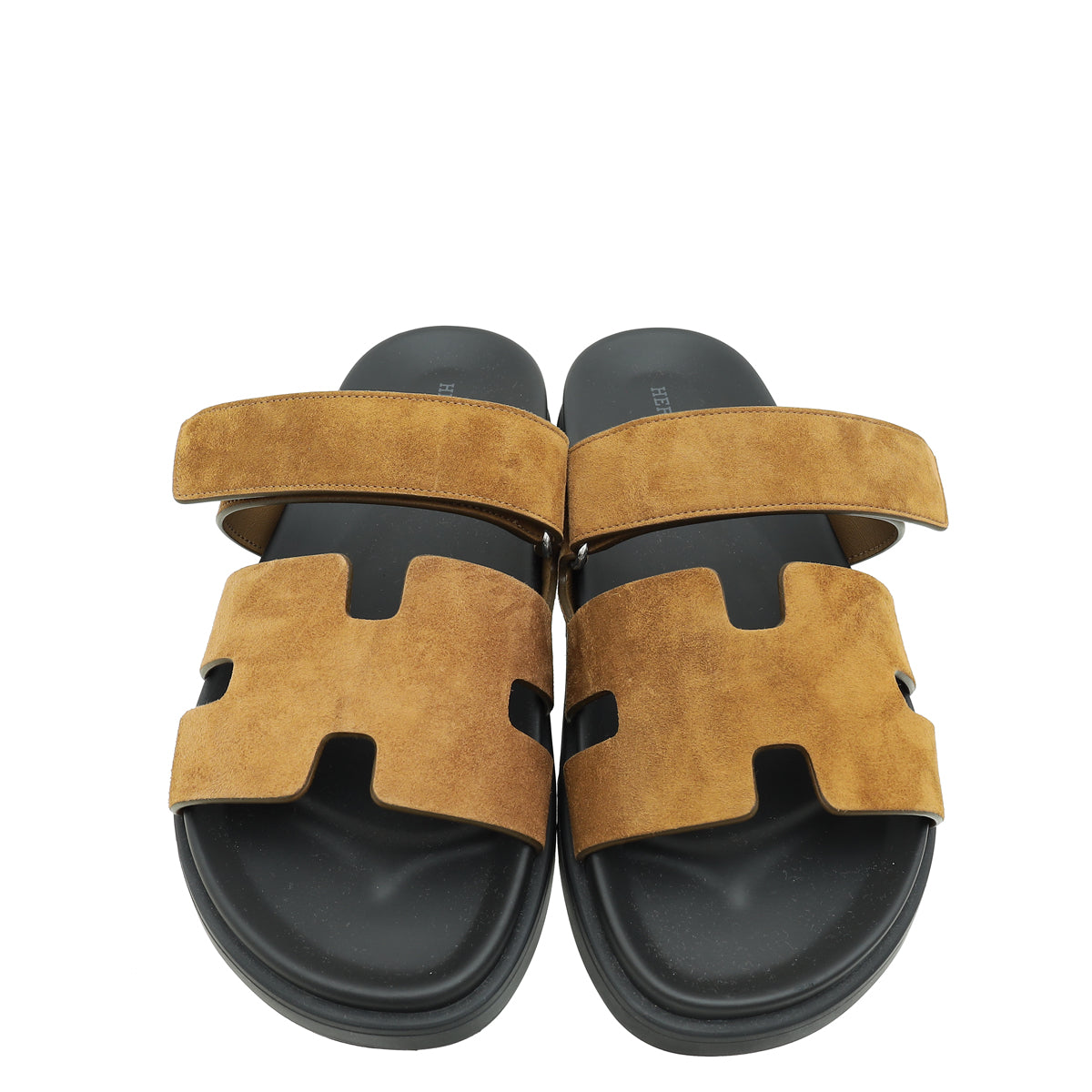 Hermes Brun Fume Suede Goatskin Chypre Sandal 42