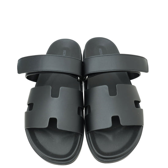 Hermes Noir Chypre Sandal 42