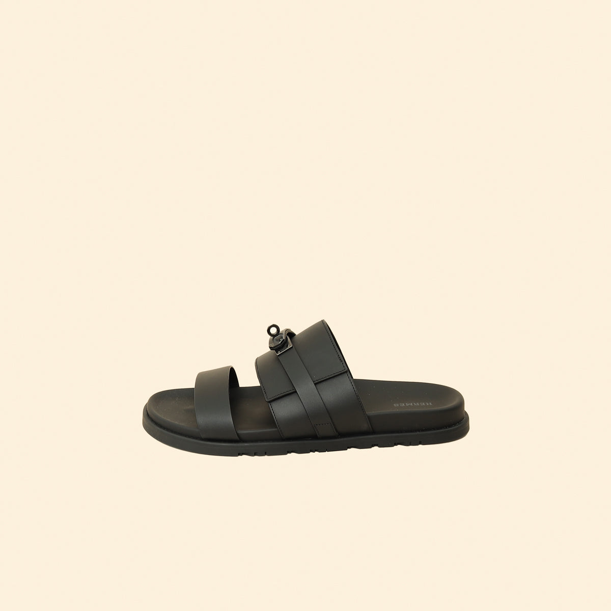 Hermes Noir Jackson Sandals 44-Hermes-THE CLOSET