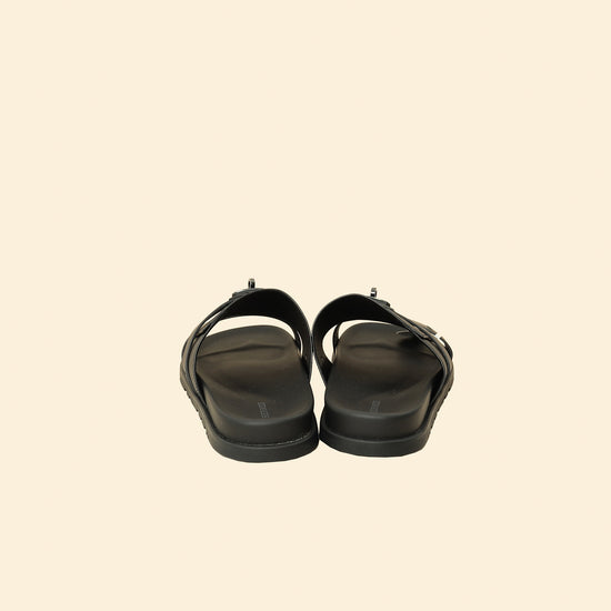 Hermes Noir Jackson Sandals 44-Hermes-THE CLOSET
