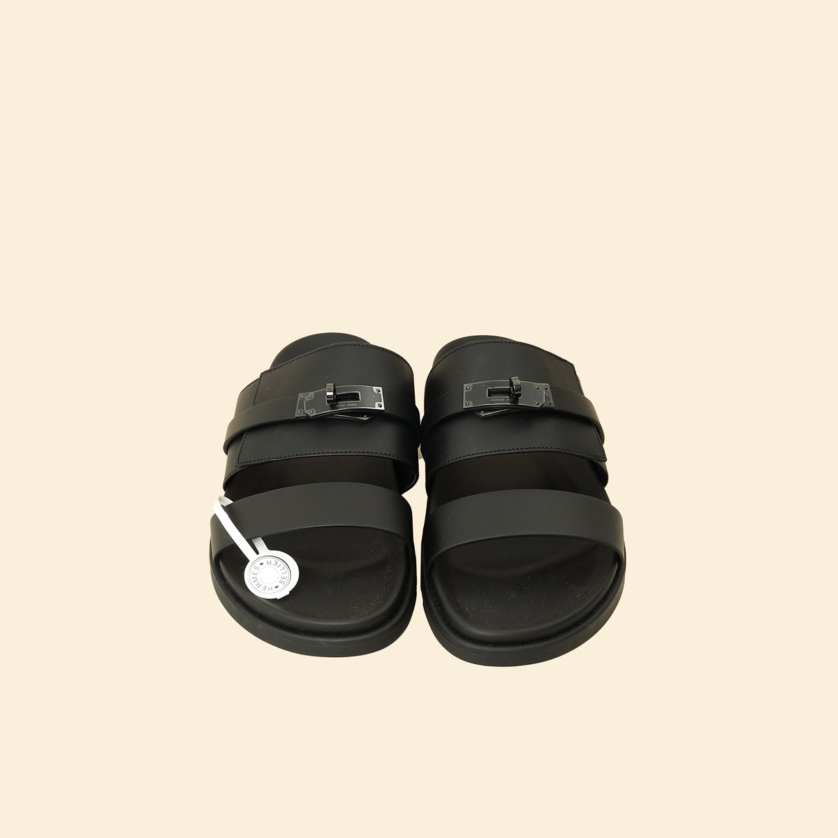 Hermes Noir Jackson Sandals 44-Hermes-THE CLOSET