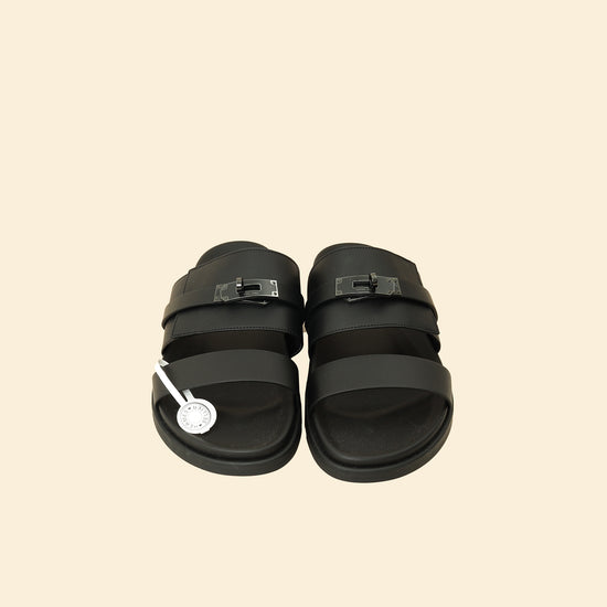 Hermes Noir Jackson Sandals 44-Hermes-THE CLOSET