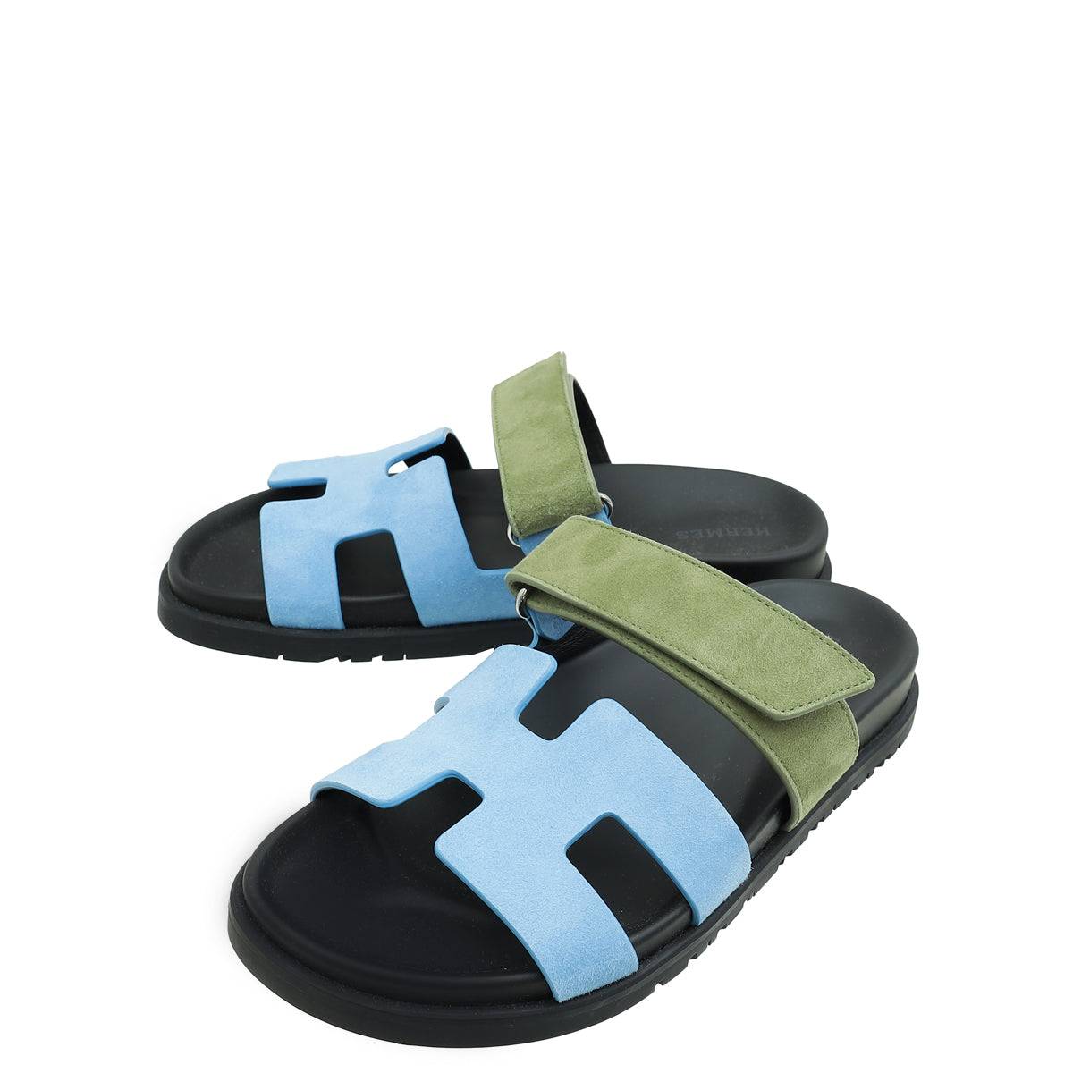 Hermes Bicolor Chypre Goatskin Suede Sandal 36.5-Hermes-THE CLOSET