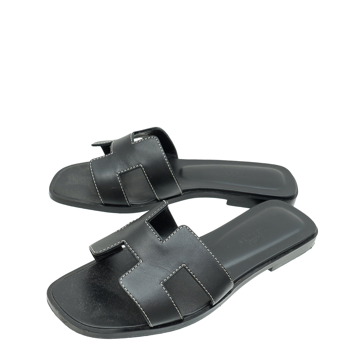 Hermes Noir Oran Sandal 34-Hermes-THE CLOSET
