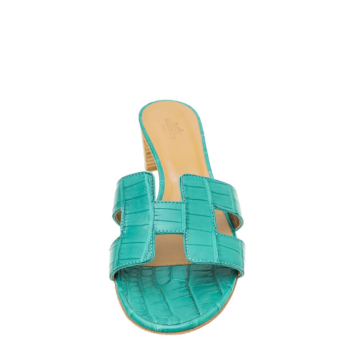 Hermes Vert Jade Matte Alligator Oasis Sandal 37.5-Hermes-THE CLOSET
