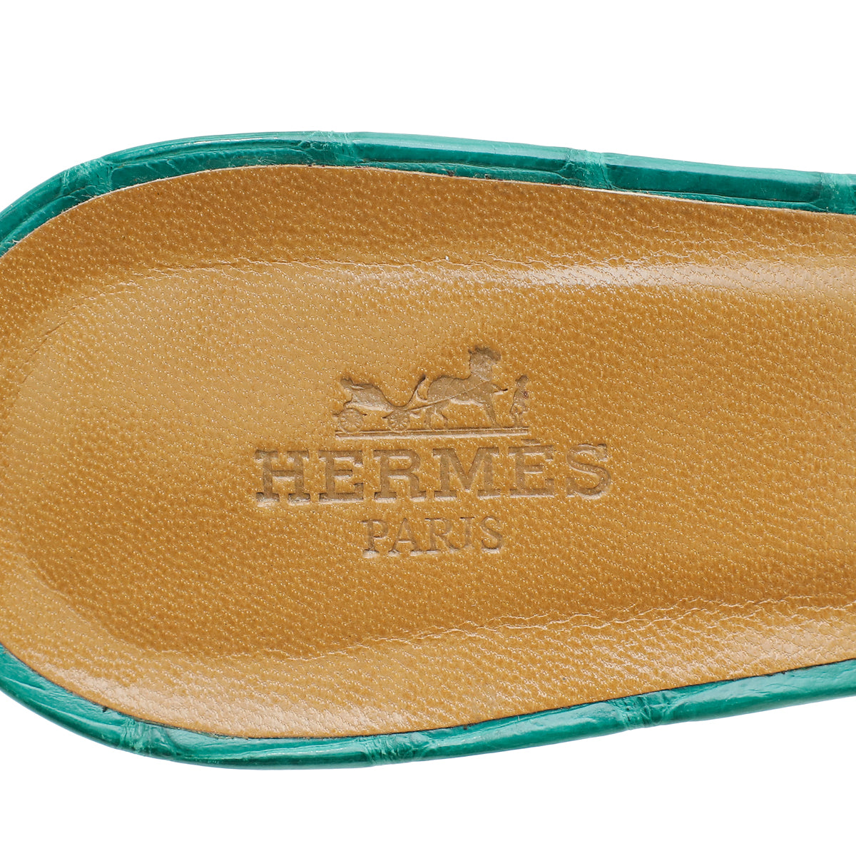 Hermes Vert Jade Matte Alligator Oasis Sandal 37.5