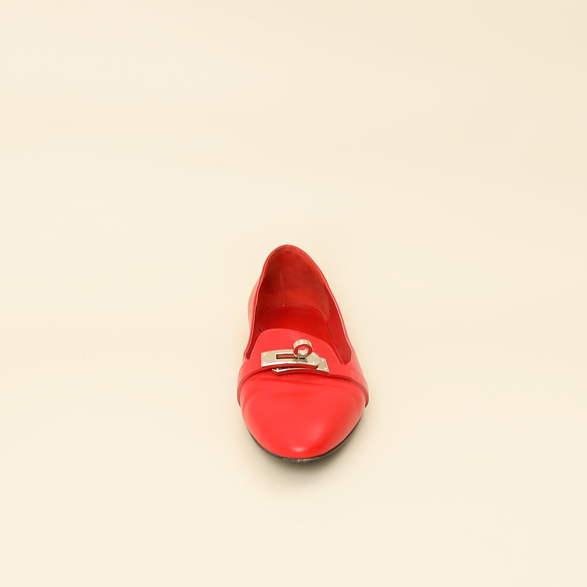 Hermes Rouge Pegase Kelly Flat Ballerina 35-Hermes-THE CLOSET