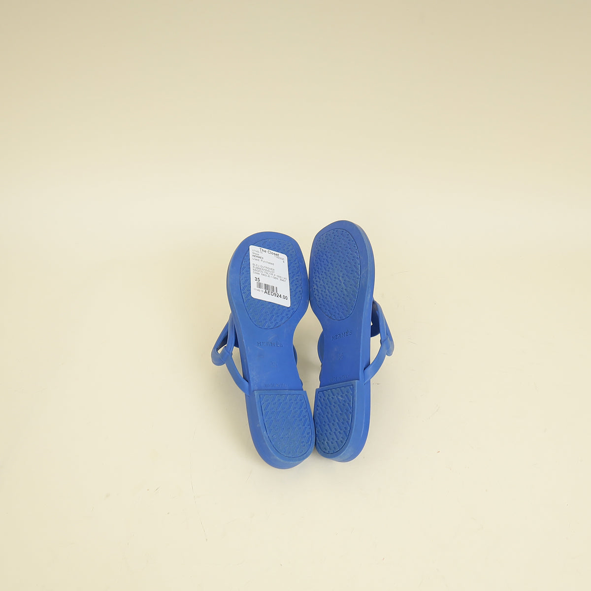 Hermes Bleu Outremer Egerie Sandals 35