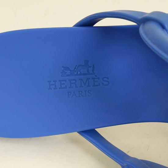 Hermes Bleu Outremer Egerie Sandals 35