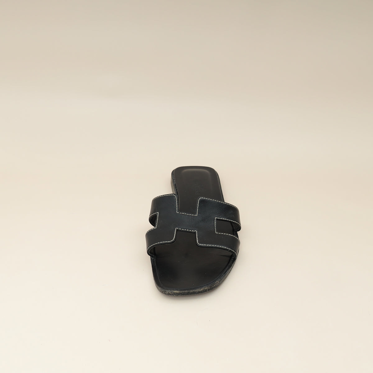 Hermes Noir Oran Sandal 36.5-Hermes-THE CLOSET