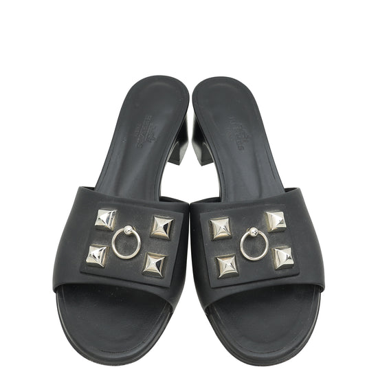 Hermes Noir Dreamy Sandal 36.5