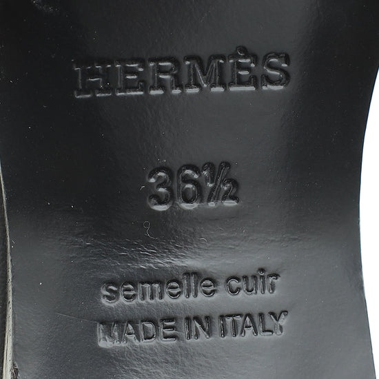 Hermes Noir Dreamy Sandal 36.5