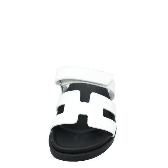 Hermes Blanc Chypre Sandals 36.5