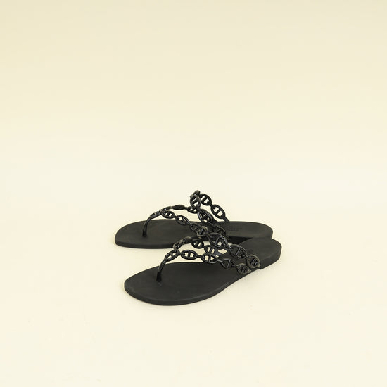 Hermes Noir Island Sandal 36