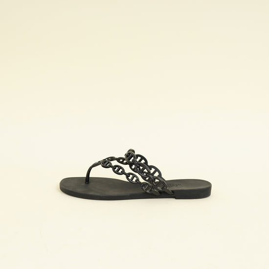 Hermes Noir Island Sandal 36