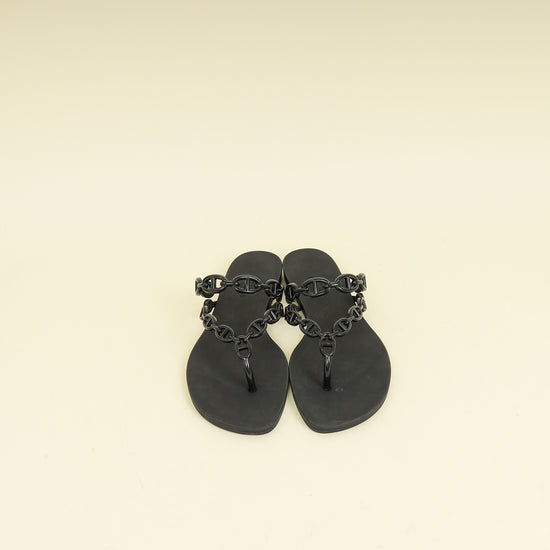 Hermes Noir Island Sandal 36