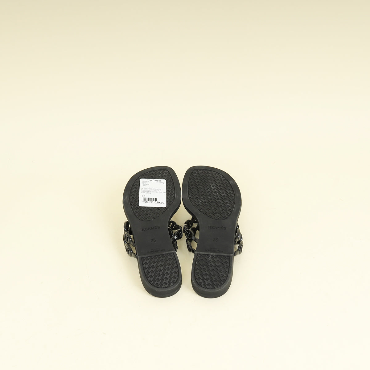 Hermes Noir Island Sandal 36