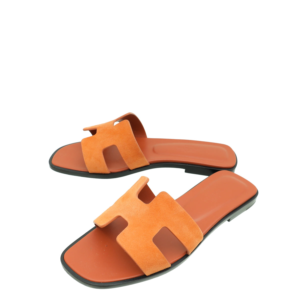Hermes Orange Corail Suede Oran Sandal 36-Hermes-THE CLOSET