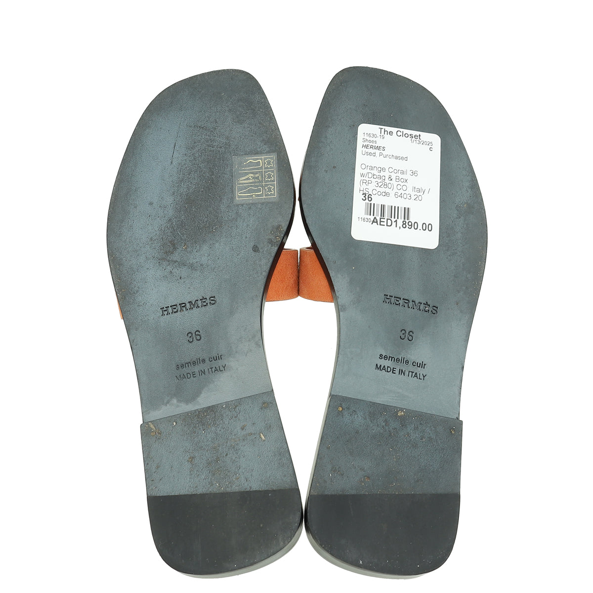 Hermes Orange Corail Suede Oran Sandal 36 – THE CLOSET