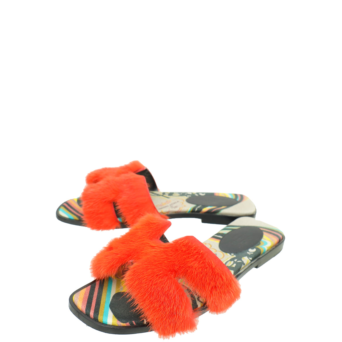 Hermes Rouge Coral Oran Mink Fur Sandal 36 – THE CLOSET