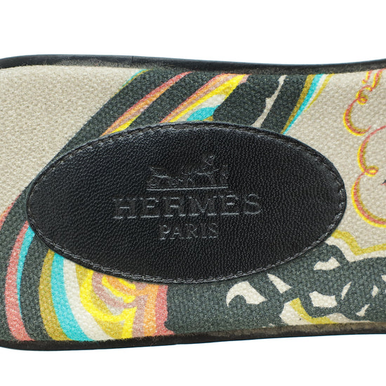 Hermes Rouge Coral Oran Mink Fur Sandal 36