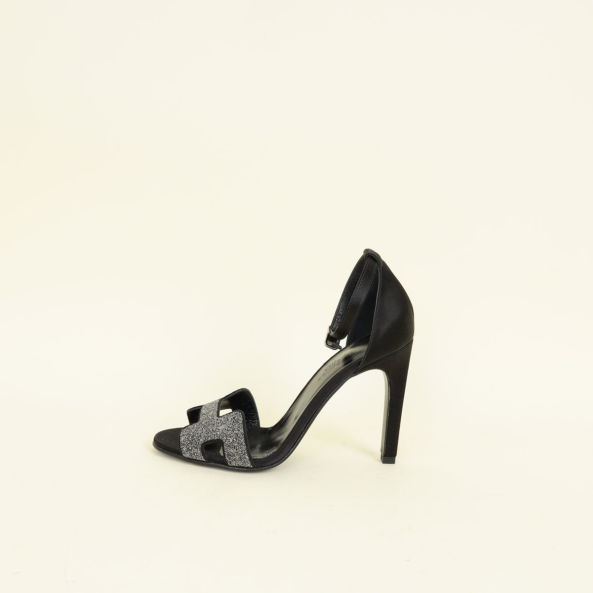 Hermes Noir Crystal Detail Premiere 105 Sandal 36