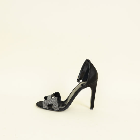 Hermes Noir Crystal Detail Premiere 105 Sandal 36