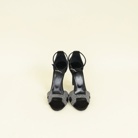 Hermes Noir Crystal Detail Premiere 105 Sandal 36