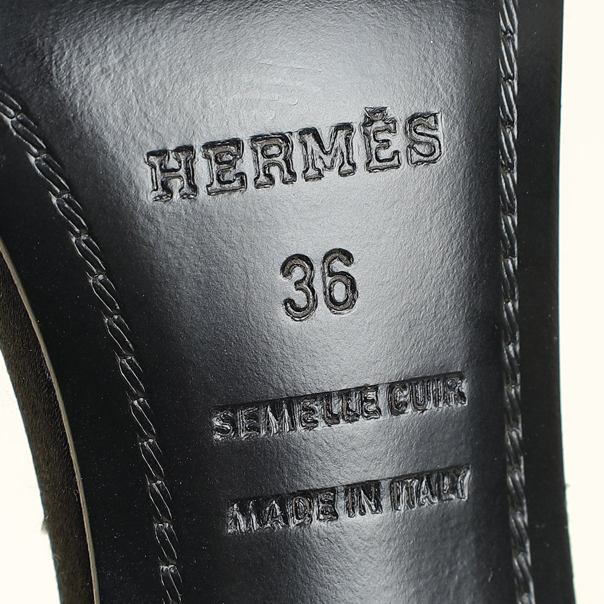 Hermes Noir Crystal Detail Premiere 105 Sandal 36