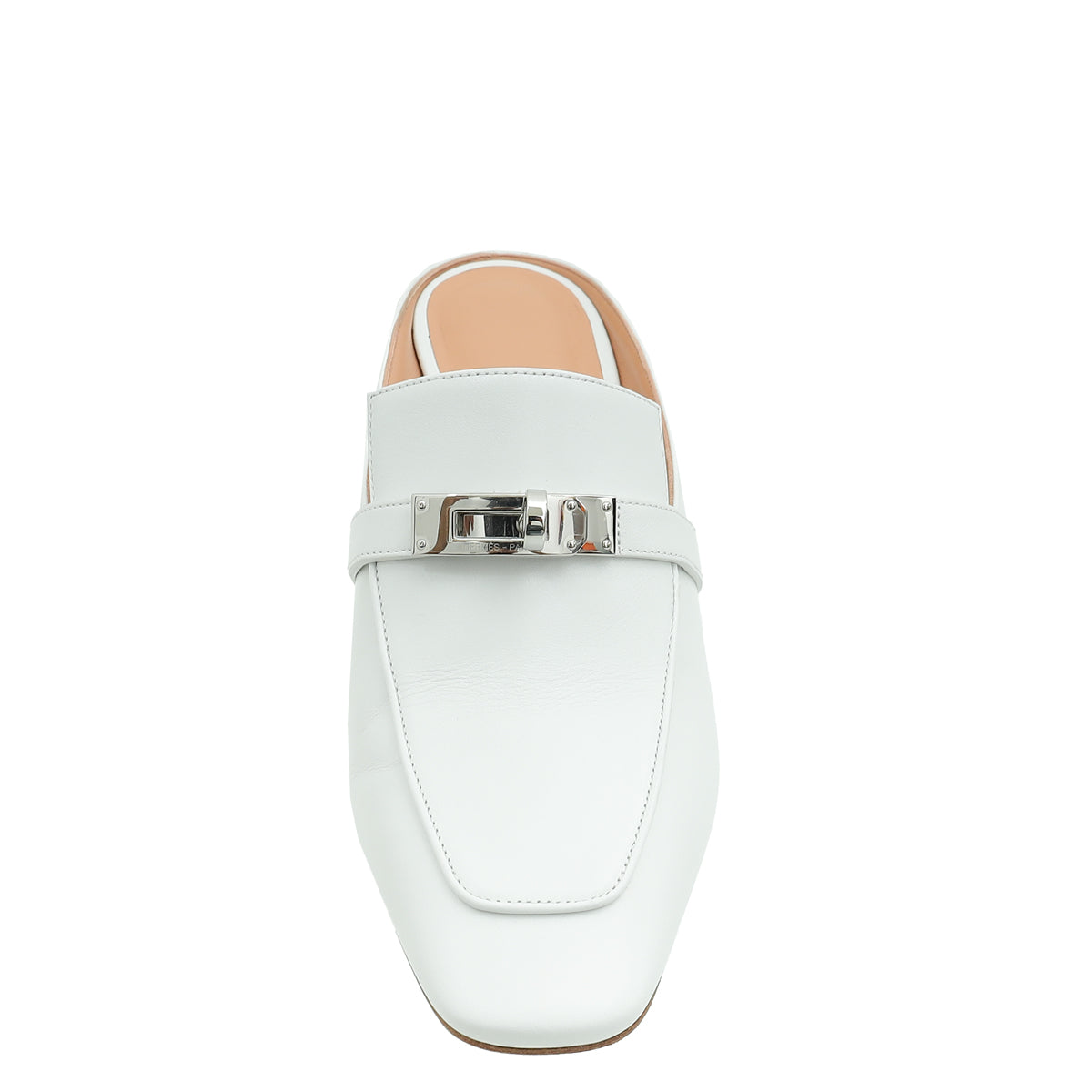 Hermes Blanc Blossom Mules 36